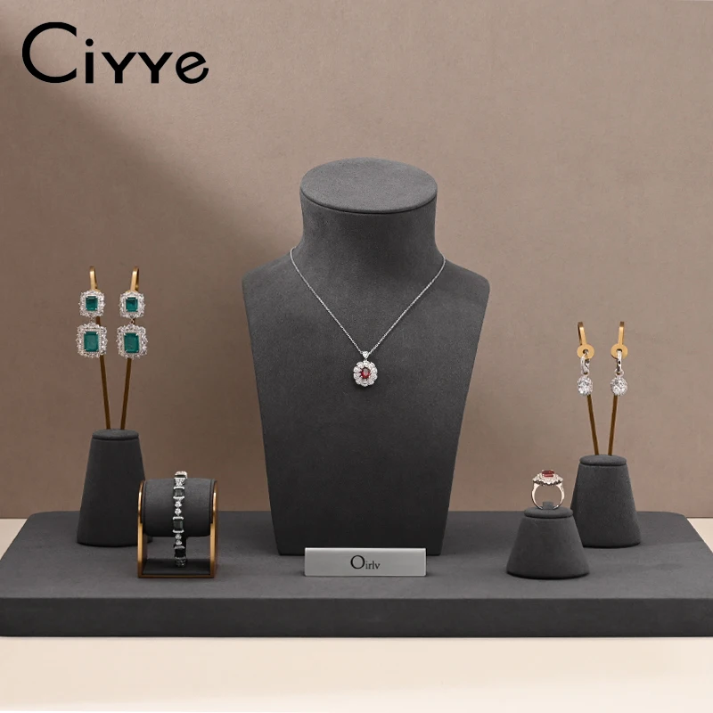 

Ciyye Microfiber Model Portrait Jewelry Display Stand Window Jewelry Props Necklace Pendant Watch Display Stand Jewel Organizer