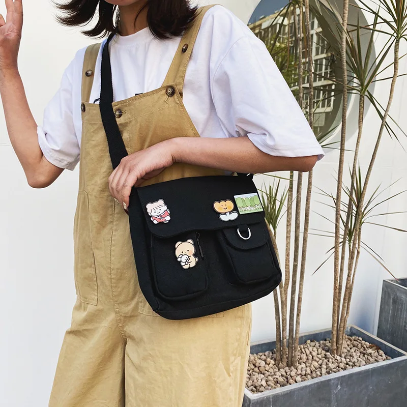 

Простые Женские сумки через плечо, милая Повседневная сумка для девочек, женская сумка, Женская милая Холщовая Сумка через плечо, сумка-шопп...