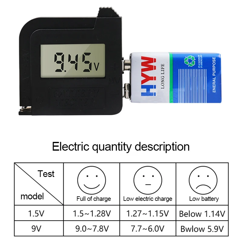 Портативный тестер заряда батареи универсальный емкости литиевых батарей AA AAA с