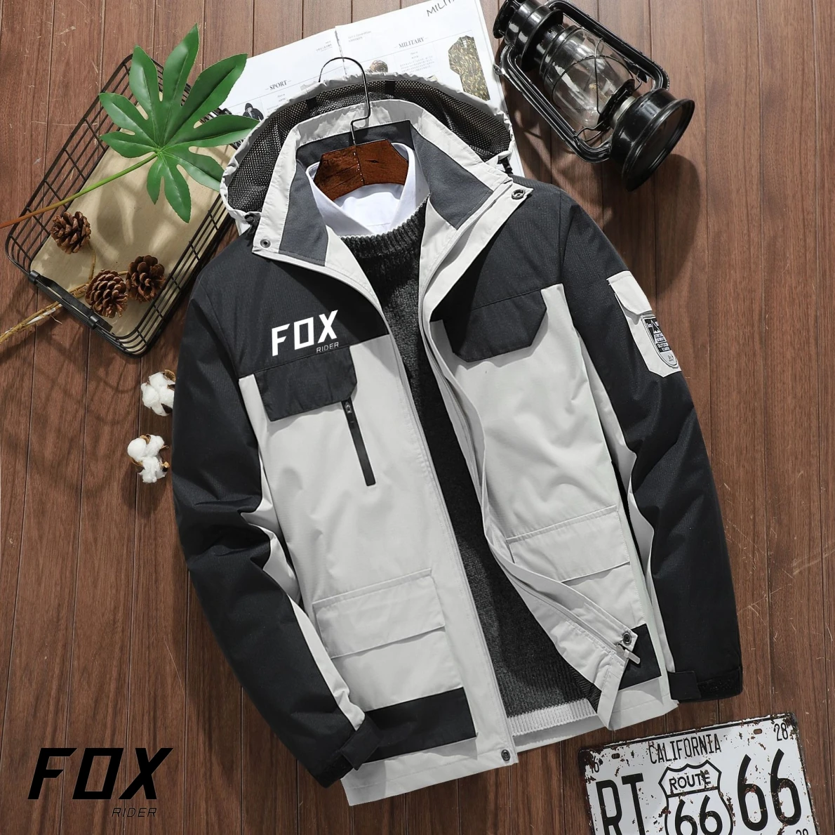 

2022 New Motorcycle windproof Jacket for RiderFox Motocross Fashion Jacket Motobike Riding Hooded Windbreaker VG