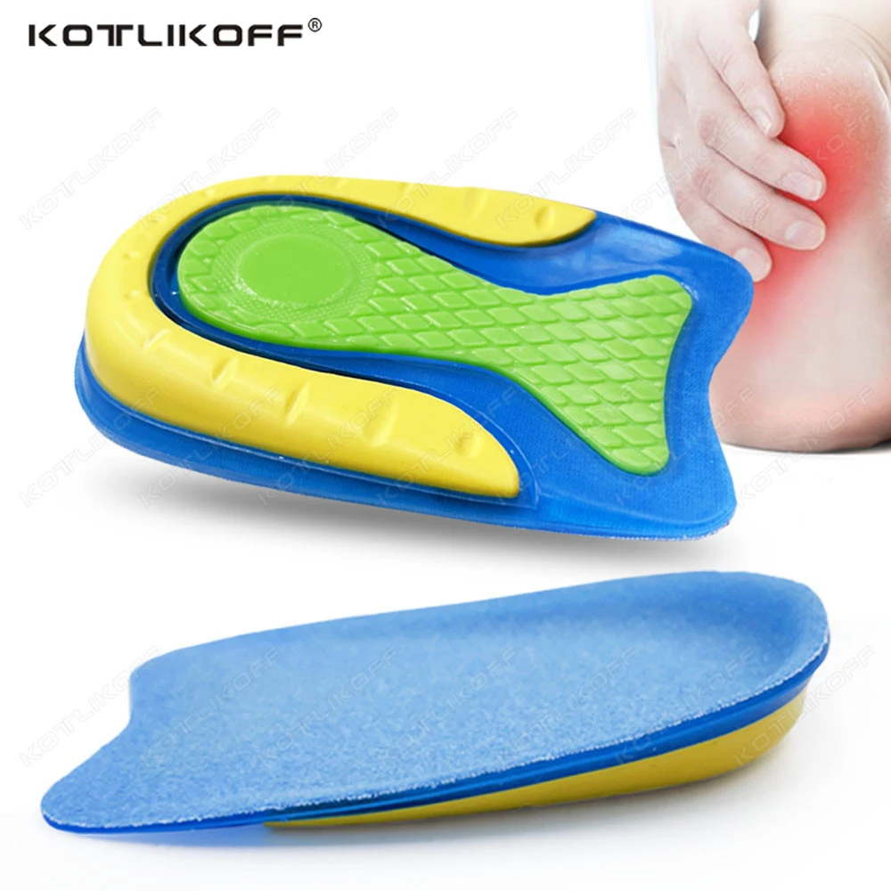 

Sport Running Silicone Gel Insoles For Feet Heel Cups Pad Pain Fascitis Plantar Relief Gel Half Insoles Women Men Shoes Pad