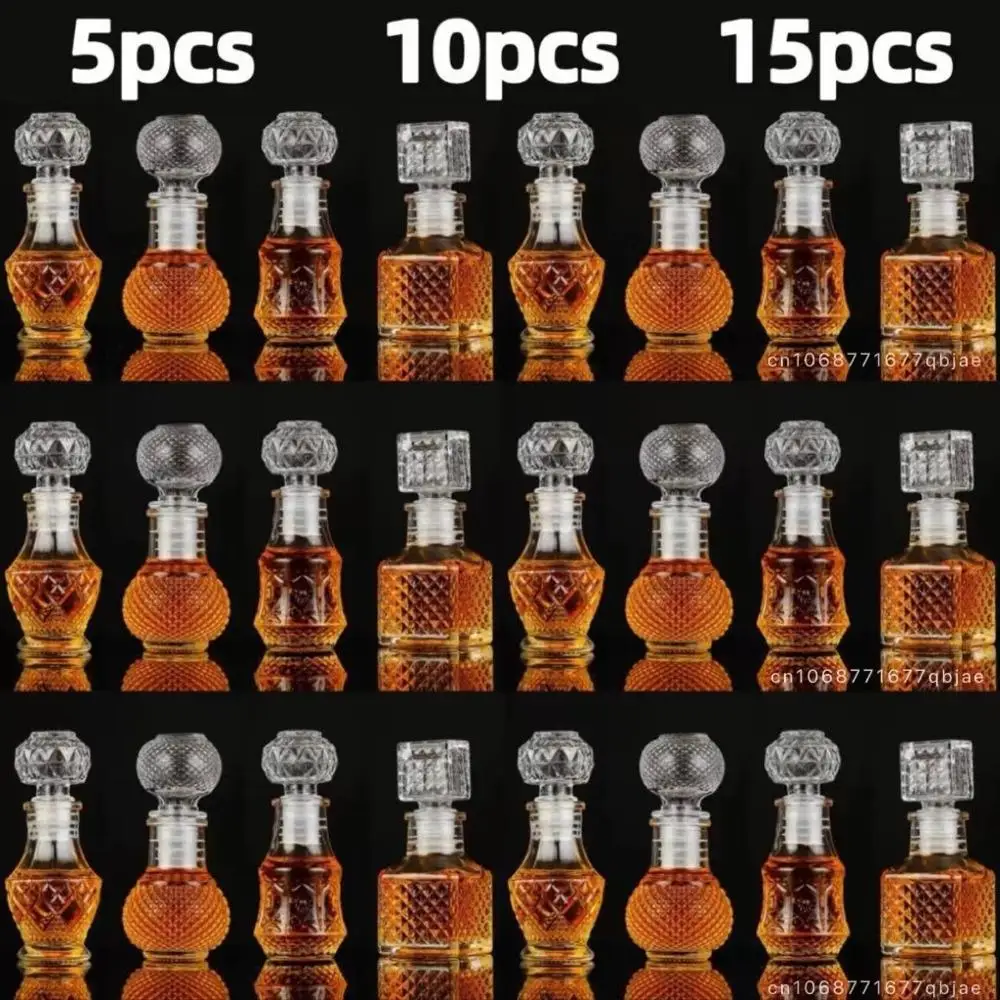 5 10 15 Pcs Whisky Glass Bottle 50ml Liquor Wedding Gift Mini Dispenser For Alcohol Decanter Wine Pot Honey Jar Bar Accessories