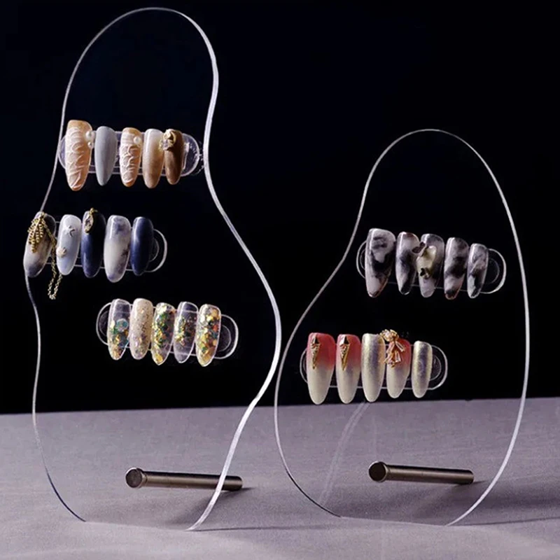 

1PC Irregular Acrylic Nail Art False Tips Display Board Transparent Nail Gel Polish Showing Shelf Display Stand Manicure