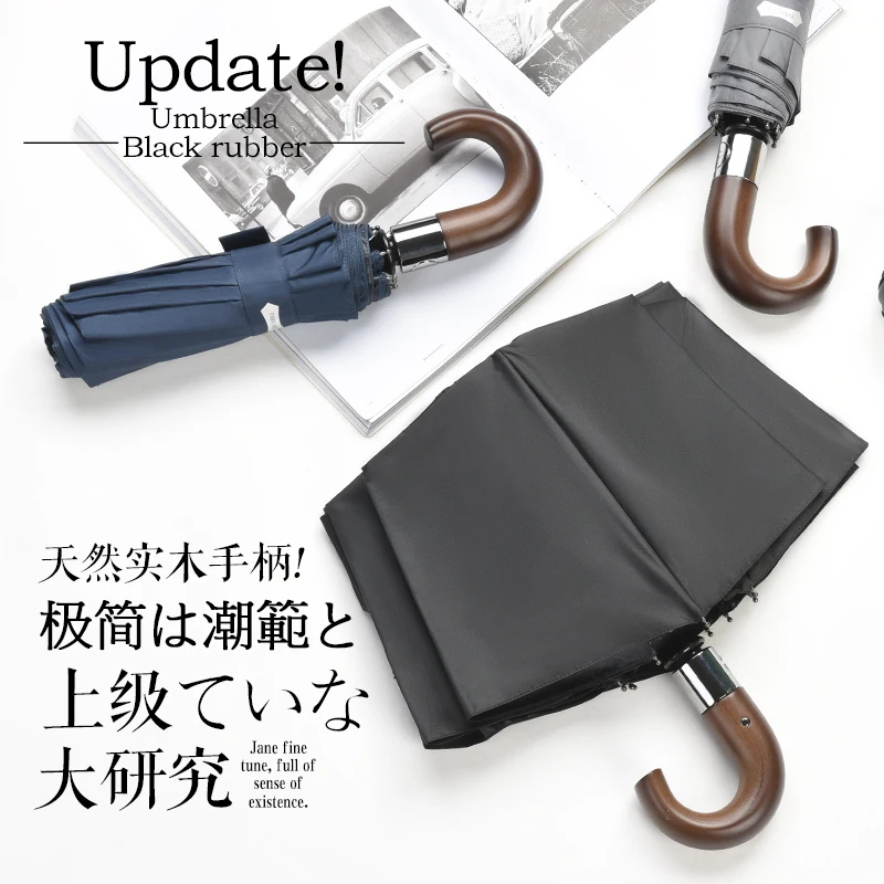 

Зонт мужской солнцезащитный с изогнутой ручкой и защитой от ветра