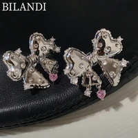 bilandi 925%c2%a0silver%c2%a0needle delicate jewelry bow earrings 2022 new trend high quality aaa zircon drop earrings for gifts