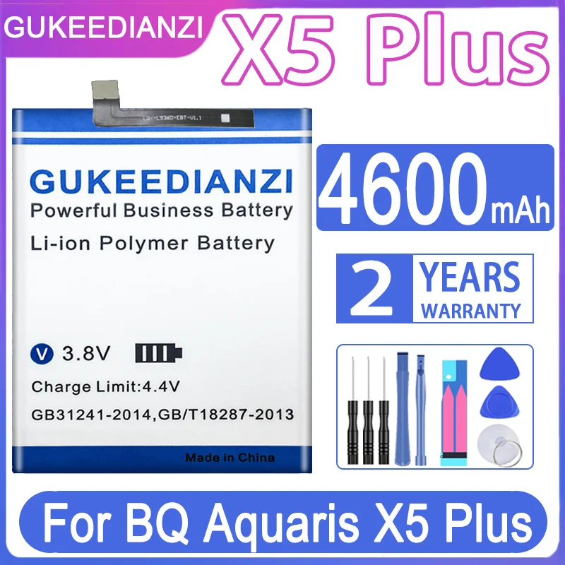 

GUKEEDIANZI X5 Plus 4600mAh Replacement Battery For BQ Aquaris X5Plus Bq3200 Batteria + Free Tools
