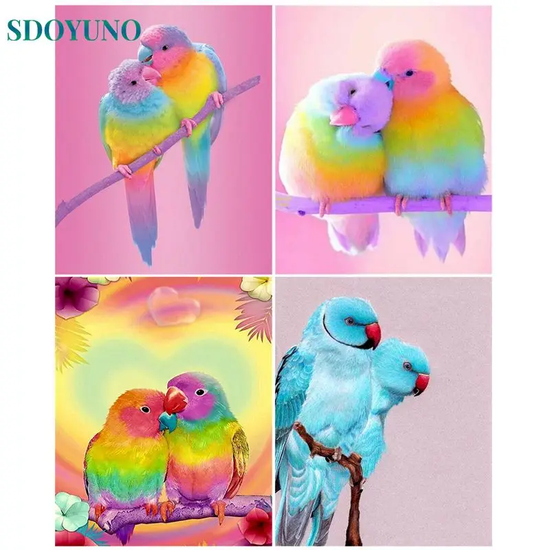 

SDOYUNO 5D Parrot Diamond Painting DIY Animal Diamond Mosaic Color Rhinestone Embroidery Full Drill Cross Stitch Kit Home Decor