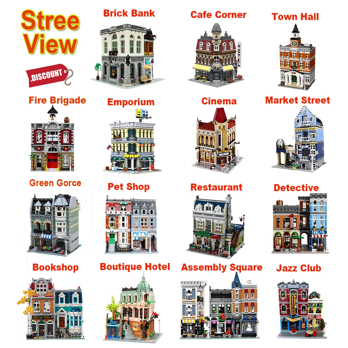 

Compatible 10312 10251 10224 10211 10232 10185 10218 10243 10255 Building Block Gifts Bricks Holiday Gifts