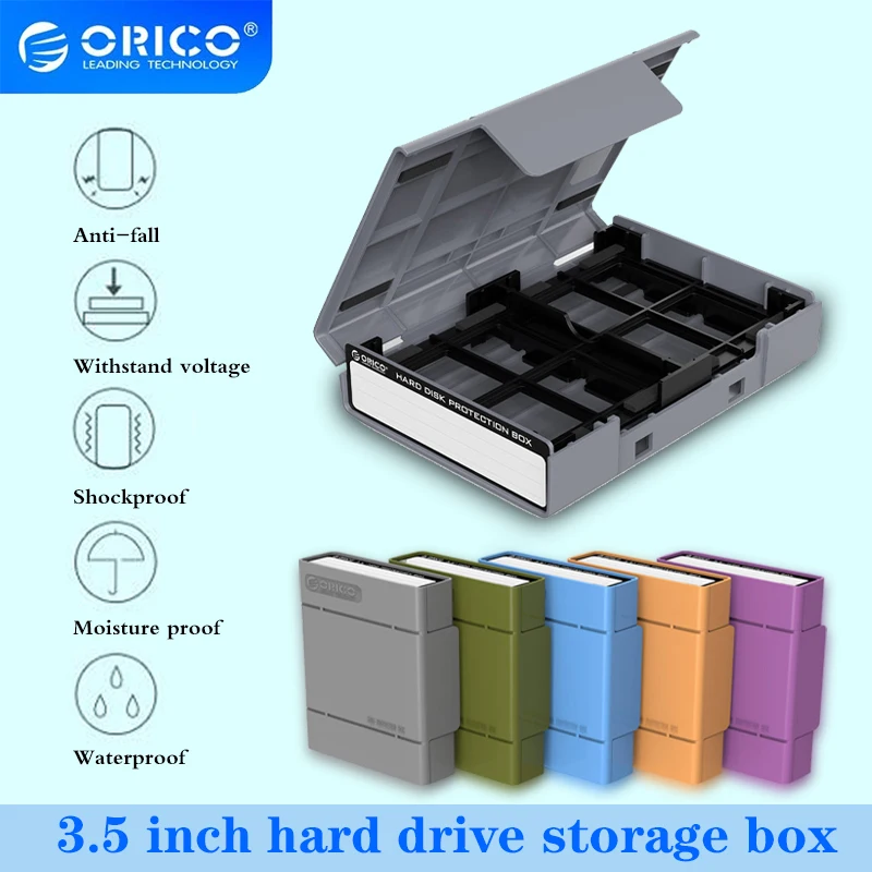 ORICO SSD M.2 Protect Case Hard Case Box with Label for 2.5/3.5 inch Hard Drive Disk SSD HDD Case Water-proof Storage Box(PHP25)