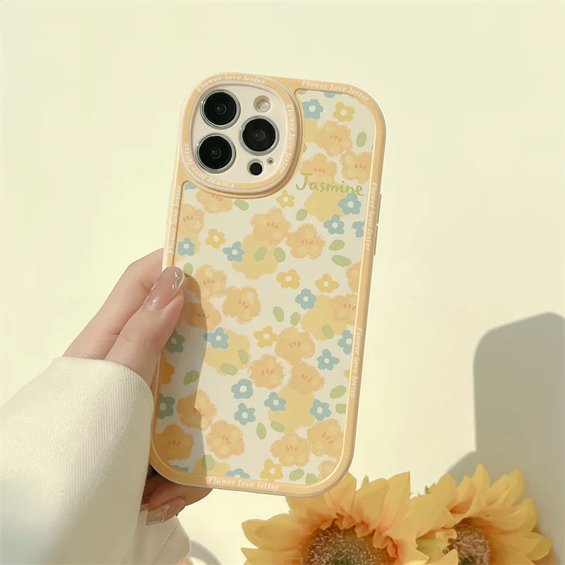Чехол для телефона iphone 11 12 13 Pro Max Mini X Xs 7 8 P Xr летняя свежая Милая молочная белая