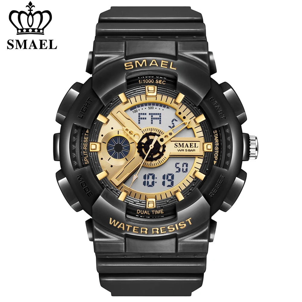 

SMAEL Top Brand Men's Watches Luxury LED Sport Waterproof Military Watch Men Casual Digital Chronograph Clock Relogios Masculino
