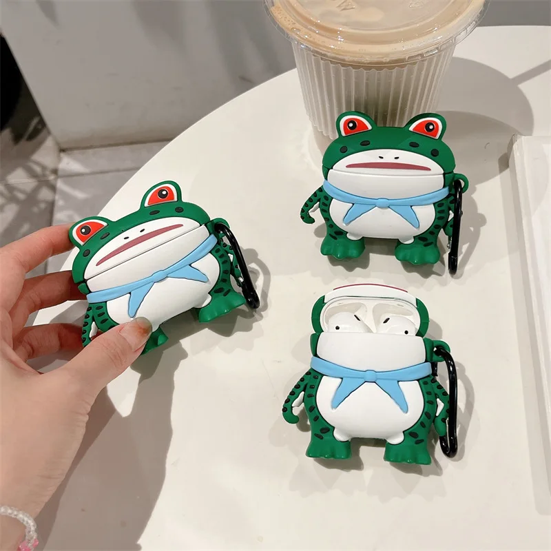 

Cartoon Frog Figure Case for AirPods Pro2 Airpod Pro 1 2 3 Bluetooth Earbuds Charging Box Protective Earphone Case Cover