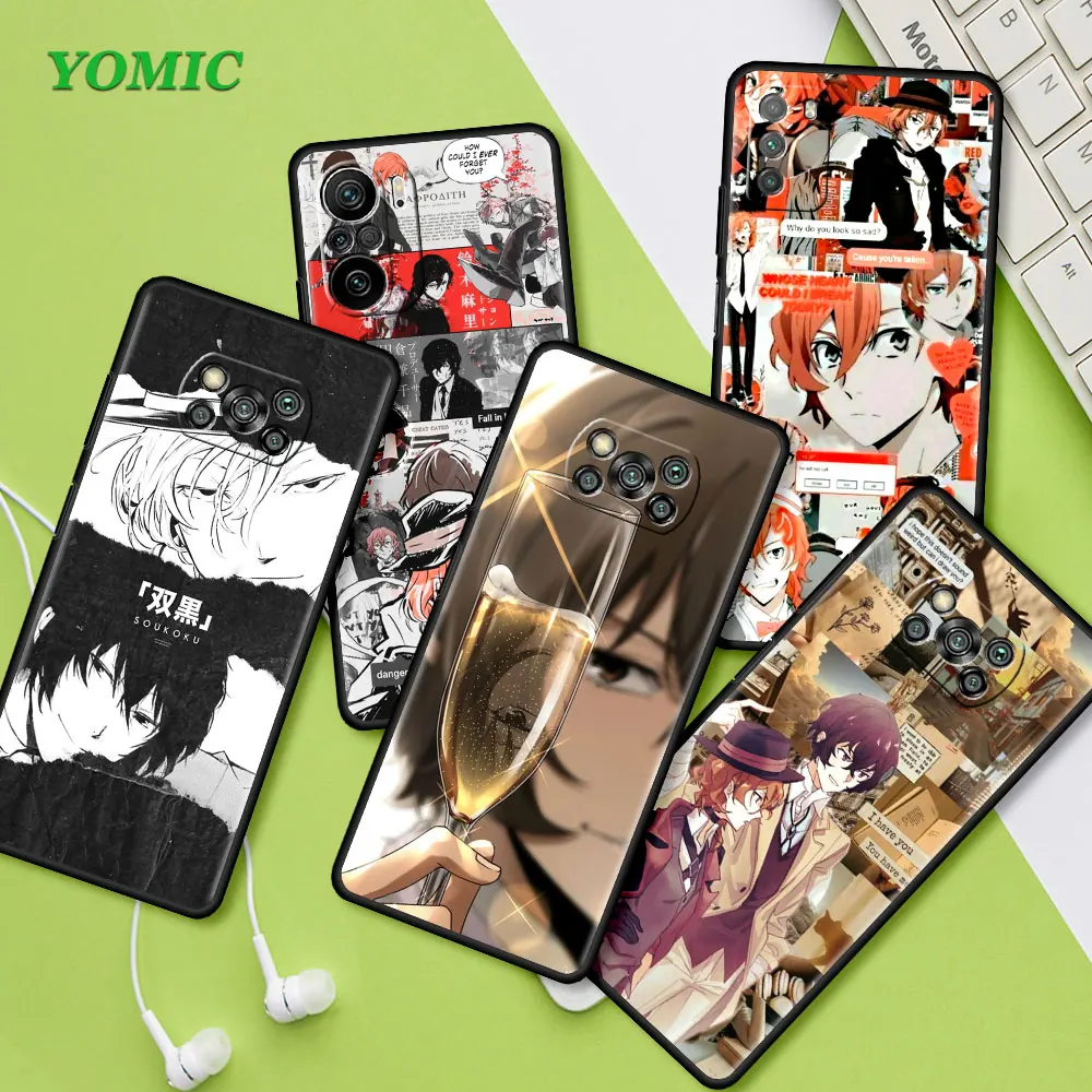 

Soft Bags For Xiamo Mi Poco X3 NFC M3 11 Lite 11T 12 10T 9T F3 M4 Pro 5G Note 10 Black Cover Phone Case Anime Bungo Stray Dog