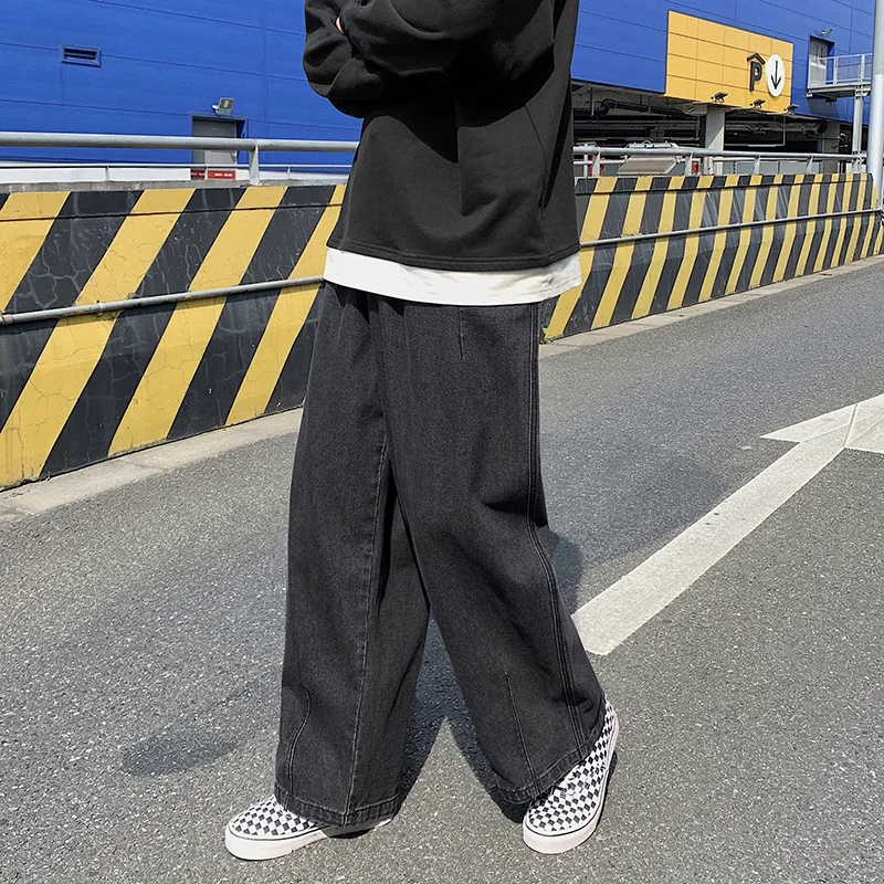 Джинсы-багги мужские свободные, прямые широкие брюки из денима,повседневные штаны оверсайз в стиле хип-хоп для скейтборда, уличная одеждадля мужчин и женщин, 2XL