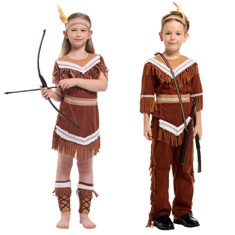 

Umorden Halloween Costumes Kids Child Indian Princess Native Archer Huntress Chief Costume Girls Boys Purim Mardi Gras Cosplay