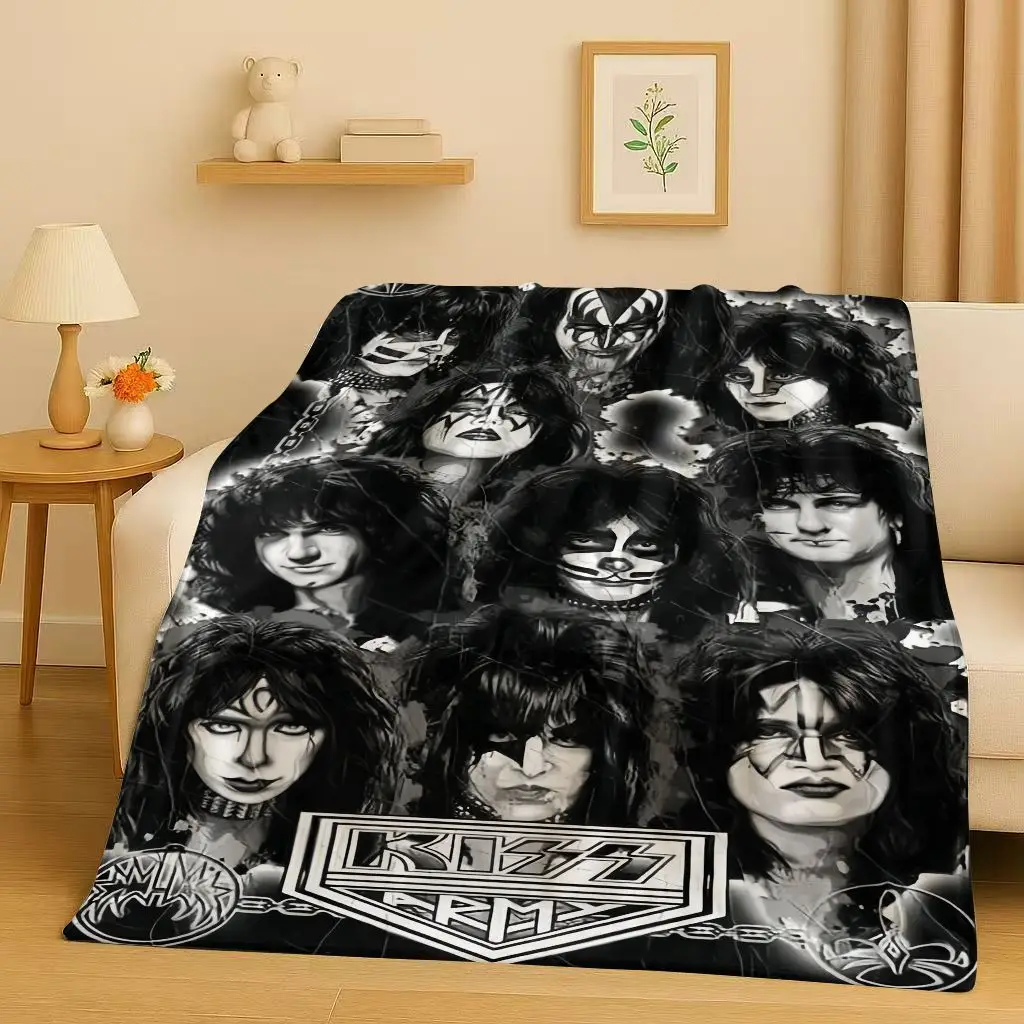 3D Classic Kiss Rock Heavy Metal Band Gene Simmons Flannel Blanket,Ultra Soft Plush Throw for Home Bedroom Bed Sofa Cover Office (art.: 3920d2e5697bb) - 3920d2e5697bb