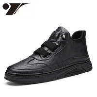 fashion mid top solid color casual mens shoes new comfort leather shoes simple designer shoes men shoes sneakers