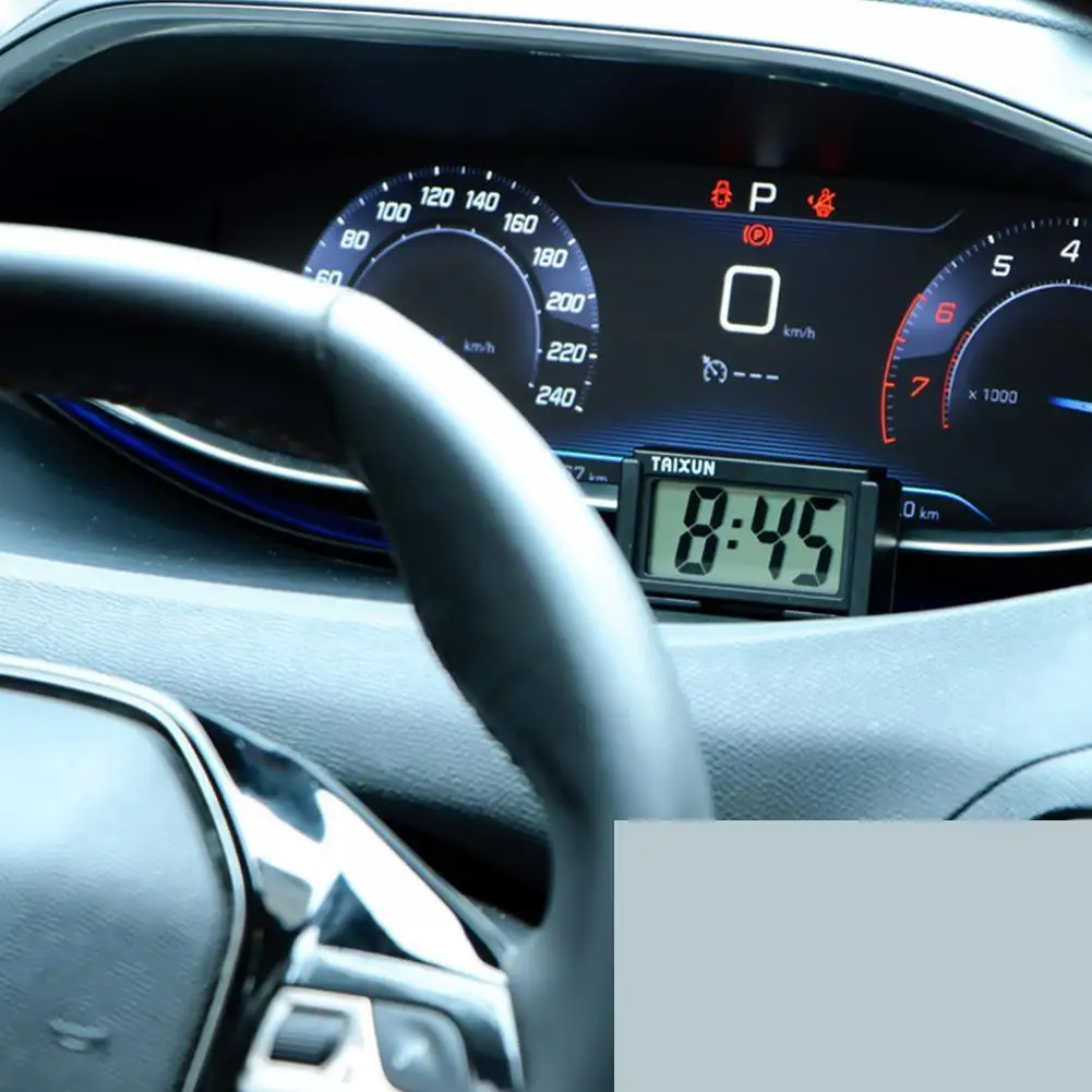 Автомобильные электронные часы с цифровым дисплеем практичный самоклеящийся