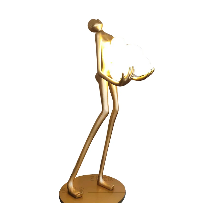 

Nordic Abstract Human Body Ball Portrait Lamp Statue Sculpture Floor Lamp Decoration Lamp