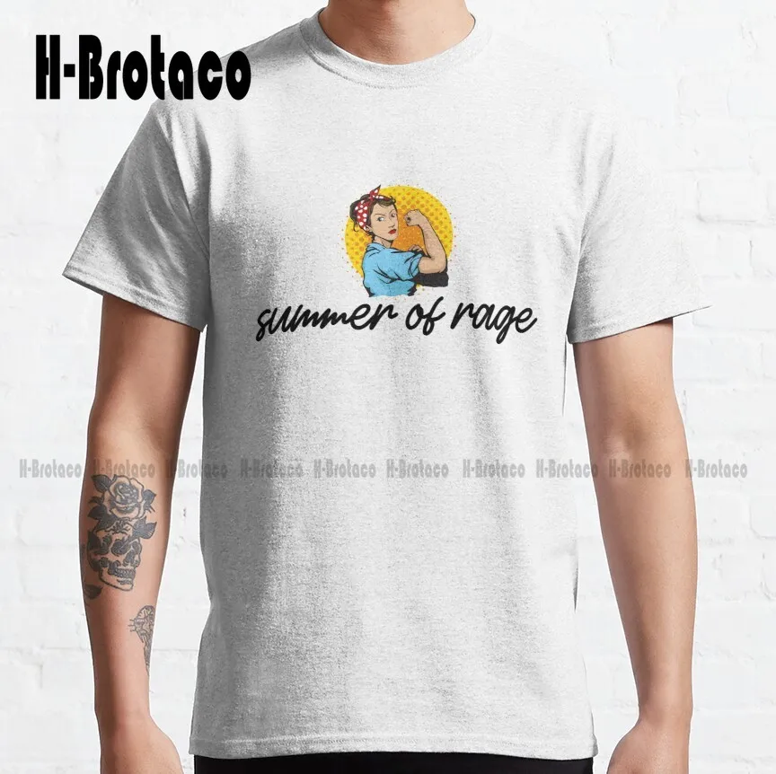 

Классическая футболка Summer Of Rage, Оригинальная футболка в стиле унисекс с цифровой печатью для подростков, необычная забавная футболка в стил...
