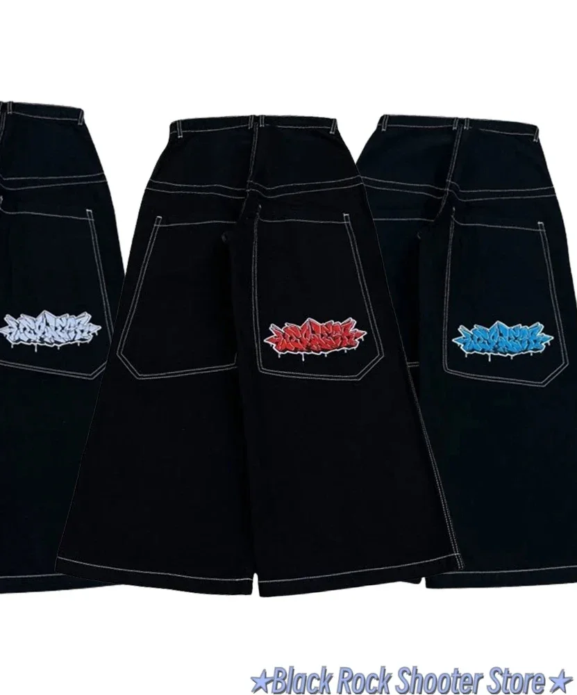 Джинсы женские Мешковатые в стиле хип-хоп уличная одежда Харадзюку с вышивкой