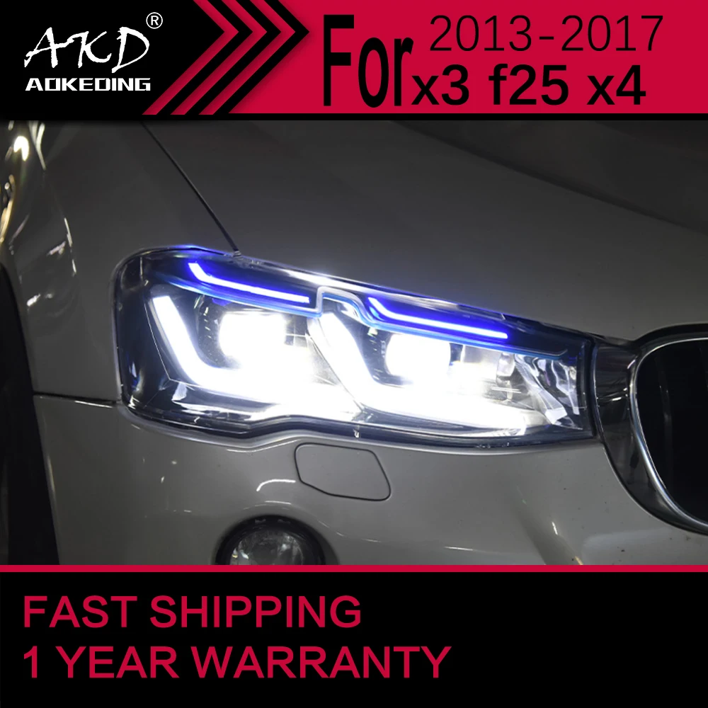 

Автомобильные фары для Bmw X3 F25, светодиодная фара 2010-2017 X4 F26, автомобильная фара Drl, объектив проектора