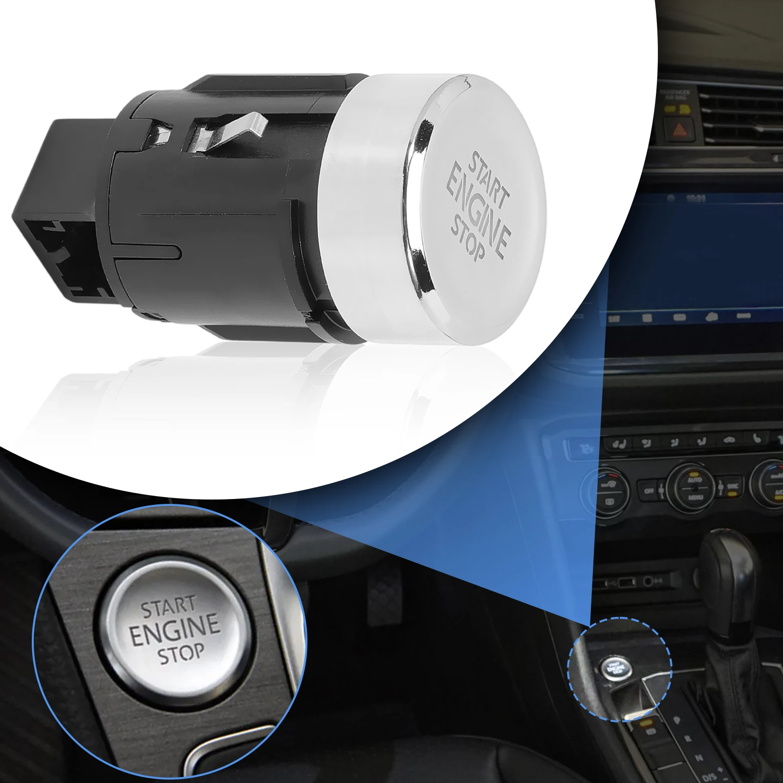 5NB959839 Start-Stop переключатель кнопка зажигания кнопка запуска алюминий 5NB959839A для VW Tiguan 2018-2021