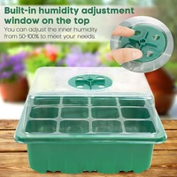 12 hole seedling box with adjustable ventilation cover seed planting box horticultural hydroponic system seedling tray with lids