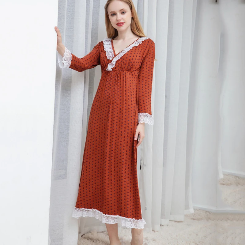 Ночная сорочка женская из модала хлопковая ночная рубашка с нагрудными