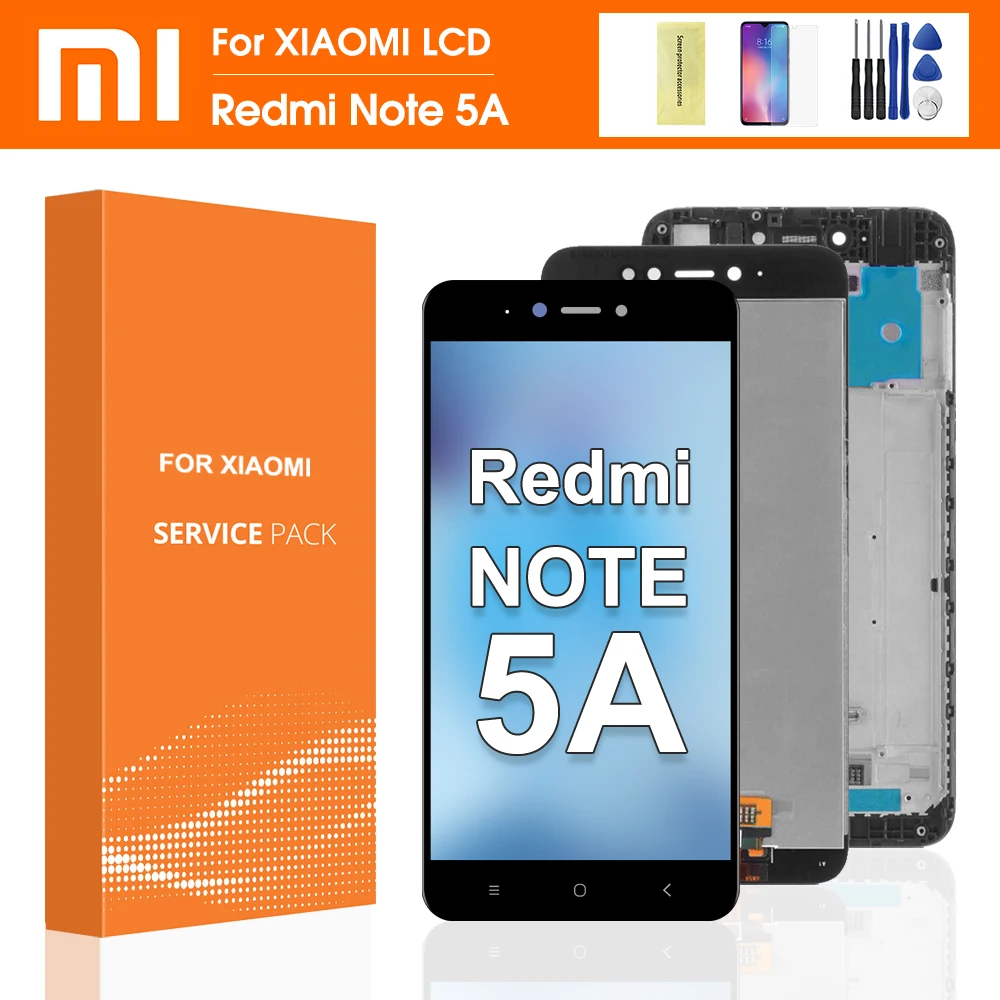 

Оригинальный ЖК-дисплей 5,5 дюйма для Xiaomi Redmi Note 5A, сенсорный экран с рамкой в сборе для Redmi Note 5A Prime/Y1, экран