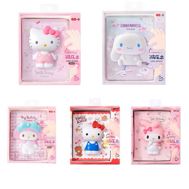 

Sanrio Hello Kitty Pompompurin Cinnamoroll Doll Notebook Cartoon Cute Stress Relief Notebook Student Stationery Office Supplies