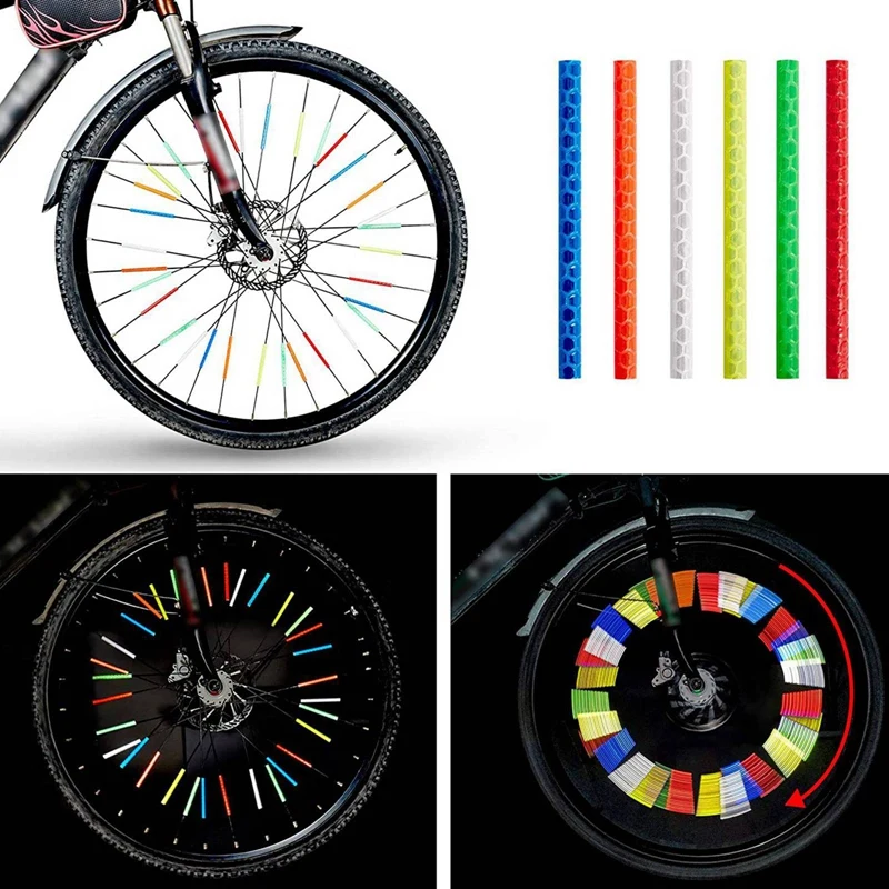 

36Pcs/Set Bike Spoke Reflector Bicycle Wheel Spoke Reflector Reflective Mount Clip Tube Warning Strip for Cycling Riding