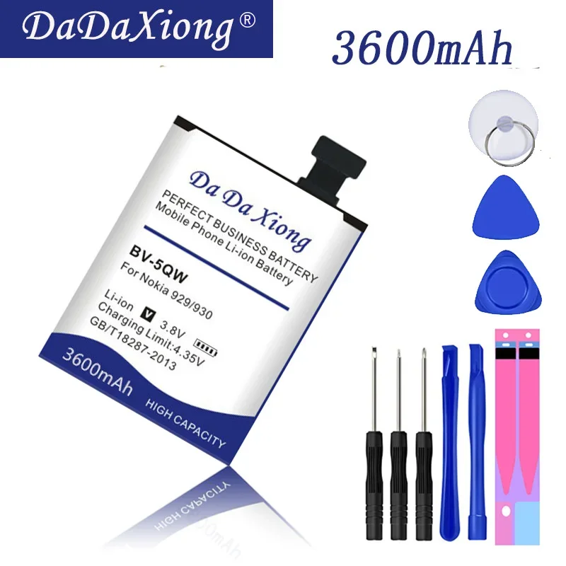 3600 мАч BV-5QW BV5QW литий-ионный аккумулятор для телефона Nokia Lumia 929 930 RM927 Бесплатные