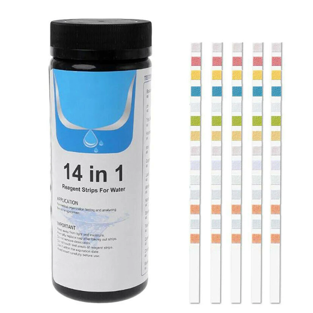

14-in-1 Drinking Water Test Kit Water Quality Test For Well And Tap Water 50/100pcs 50/100pcs Water Test Kit Swimming Pool Water