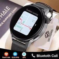 2022 new 390390 hd screen nfc women smart watch men bluetooth call sports track watch custom dial heart rate ecg ppg smartwatch