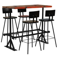 kitchen bar tables and chairs set dining room high top counter height table set for 4 reclaimed wood multicolour