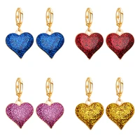 3 pairs of sparkling heart earrings party wedding womens creative jewelry fashionable couple earrings diy handmade accessories