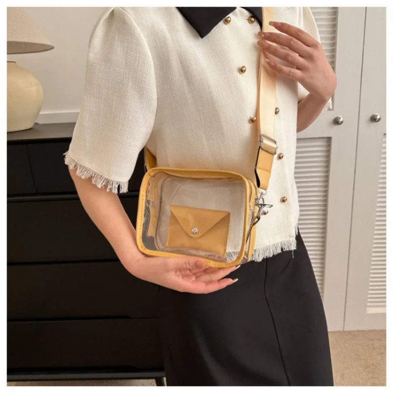 

Женская сумка на плечо модный, из ПВХ, прозрачный, повседневные женские сумки через плечо, однотонные сумки, сумки-мессенджеры для женщин, кошелек для телефона