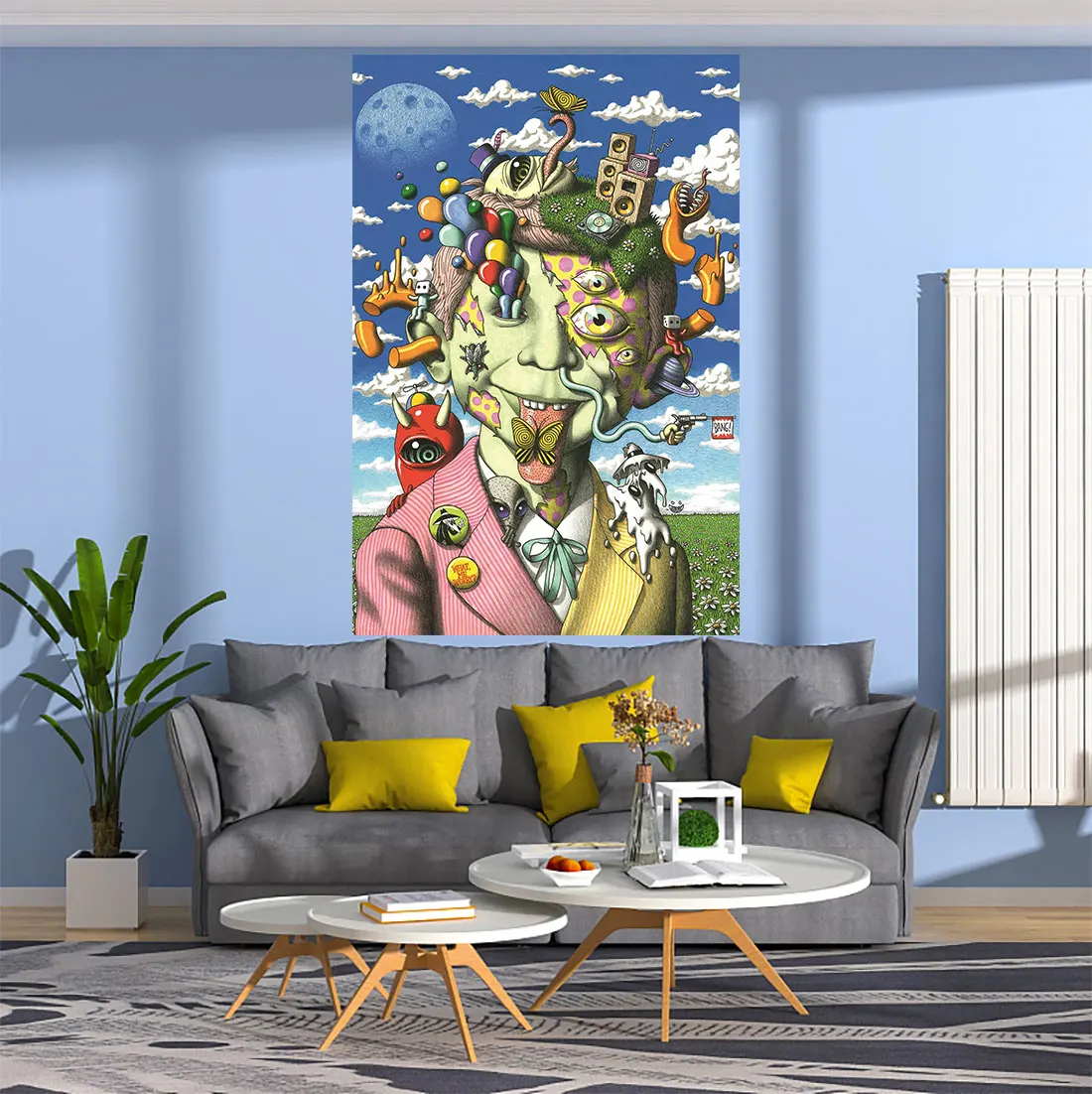 

QdDeco Psychedelic Jimmy Tapestry Trippy Walling Cloth Bohemian Living Room Decorations Aesthetic Home Decorative