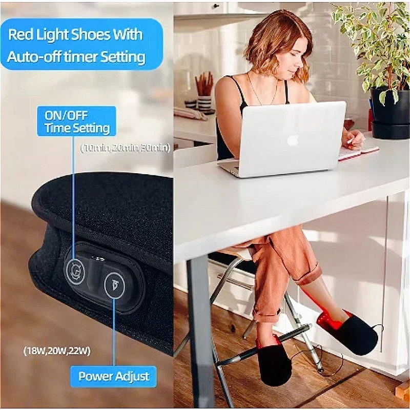Перезаряжаемый прибор для терапии красным светом домашней ног 660 нм и 850 с