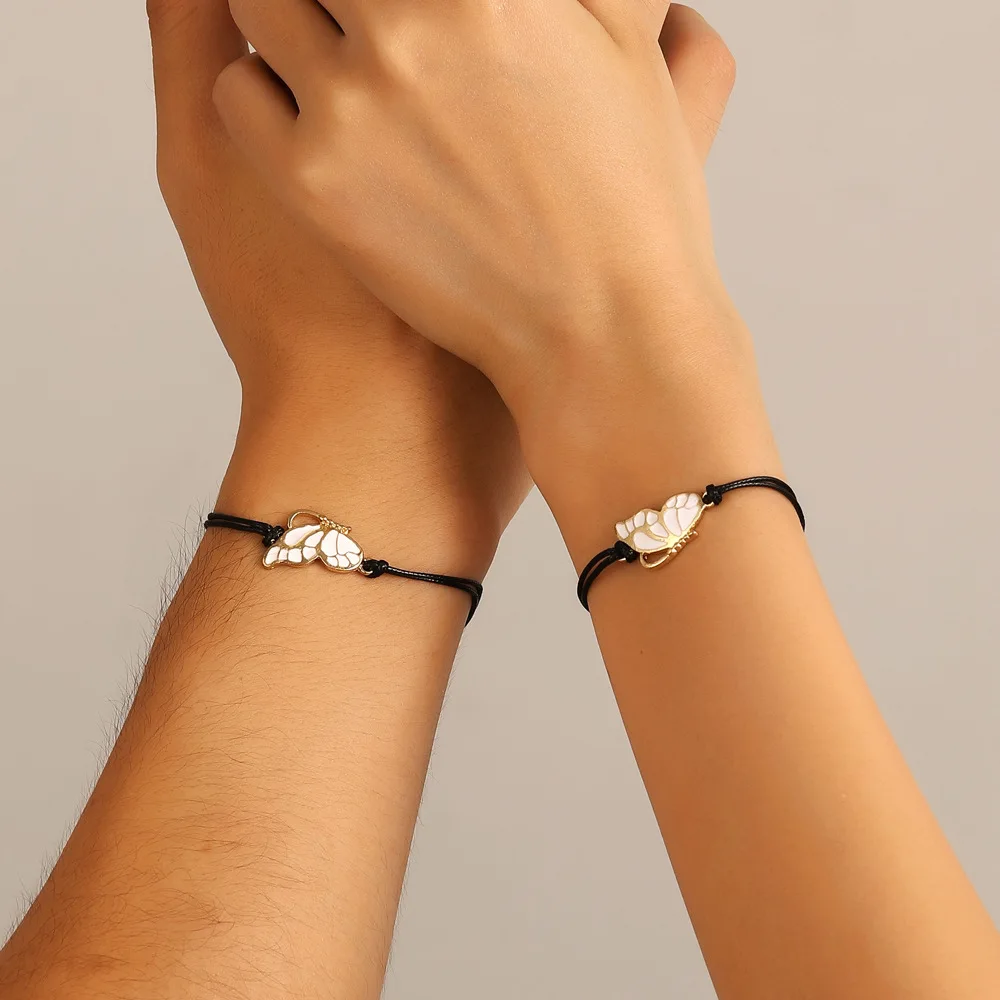 

Friendship Wax Rope Braided Bracelets for Women Men Fashion Butterfly Card Jewelry Trend 2022 Couple Gifts Casal Pulseira Hombre