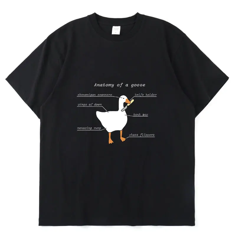 

Мужская футболка с рисунком анатомии гуся, забавная Свободная Повседневная футболка с короткими рукавами для геймеров, Новинка лета 2022