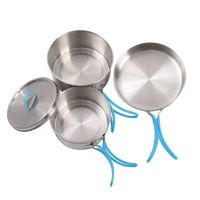 outdoor cookware stainless steel camping pot portable and foldable outdoor picnic set pot insulated handle outdoor pot