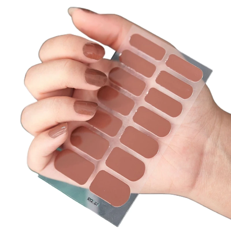 

Glitter Plaid Gel Nail Polish Strips Solid Color Self Adhesive Full Nail Wraps Nail Polish Stickers