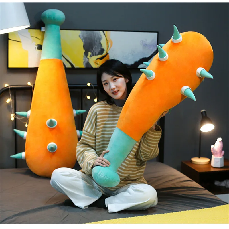 

60/80cm Simulation Spiked Club Pillow Plush Toys Stuffed Soft Doll Lifelike Fitness Equipment Toys For Kids Funny Birthday Gift