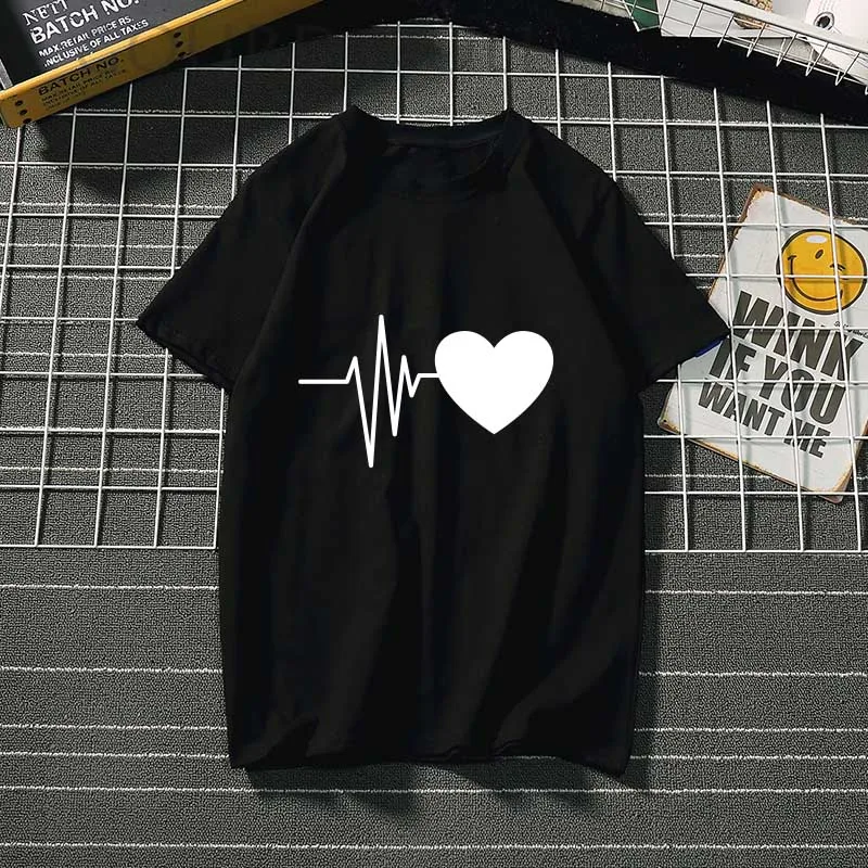 

women's Summer cotton short sleeve O-neck top personalized fashion women's wear Short black