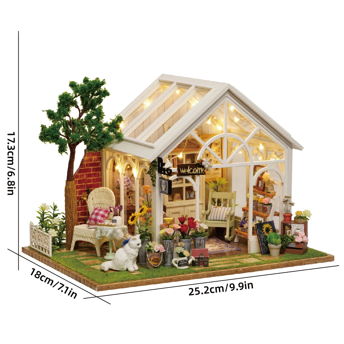 DIY Wooden Sunshine Greenhouse Cottage Figurines Miniatures Kits Assembled Houses Casa Friends Birthday Gifts Home Decor Crafts (art.: 3920cbbd30efc) - 3920cbbd30efc