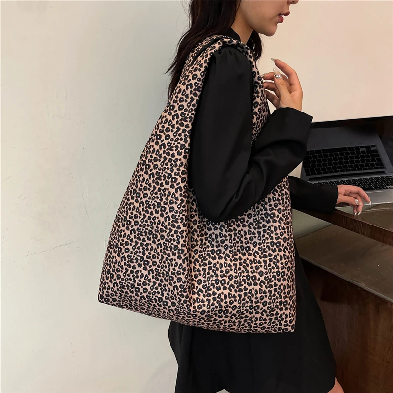 Новая модная Универсальная женская сумка-тоут через плечо с леопардовым принтом