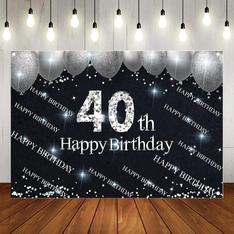 

Фон для фотосъемки с надписью "Happy 40-й день рождения"