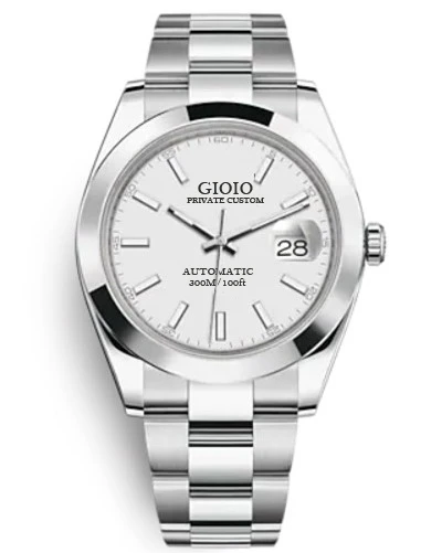 

Luxury Mens Automatic Mechanical Watch Black White Number Blue Dial Sapphire Stainless Steel Bracelet